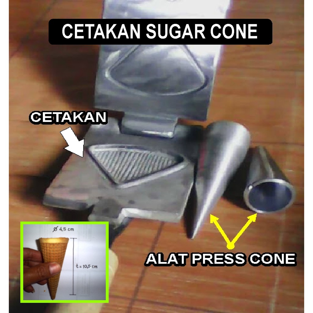 Cetakan Sugar Cone Waffle Diameter Cone 4,5 cm Cone Es Krim Lancip Wafel