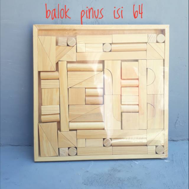nafisah edutoys shop BALOK PINUS 64 mainan edukatif edukasi kayu surabaya
