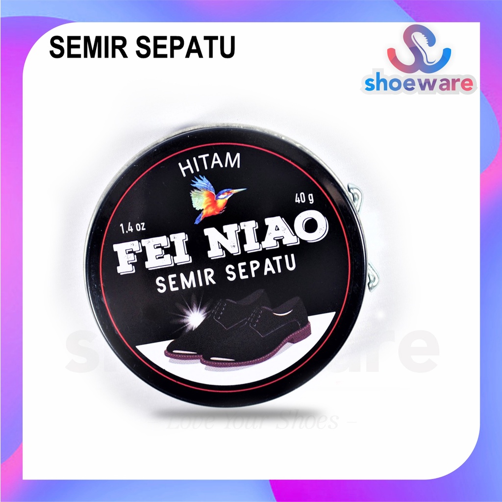 semir sepatu pasta hitam fei niao