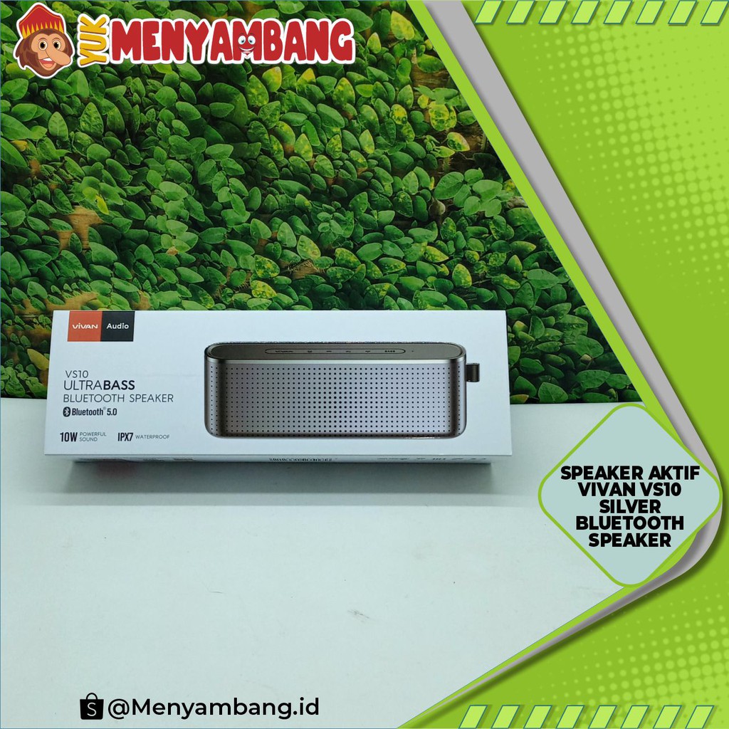41642 | SA-Vivan VS10 Silver | Bluetooth Speaker 5.0 Vivan VS10 Ultra Bass Audio