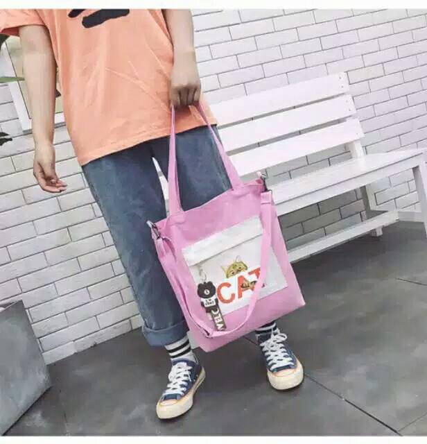 Tote bag 3in1 style gaya korea msakini/seri CAT 02