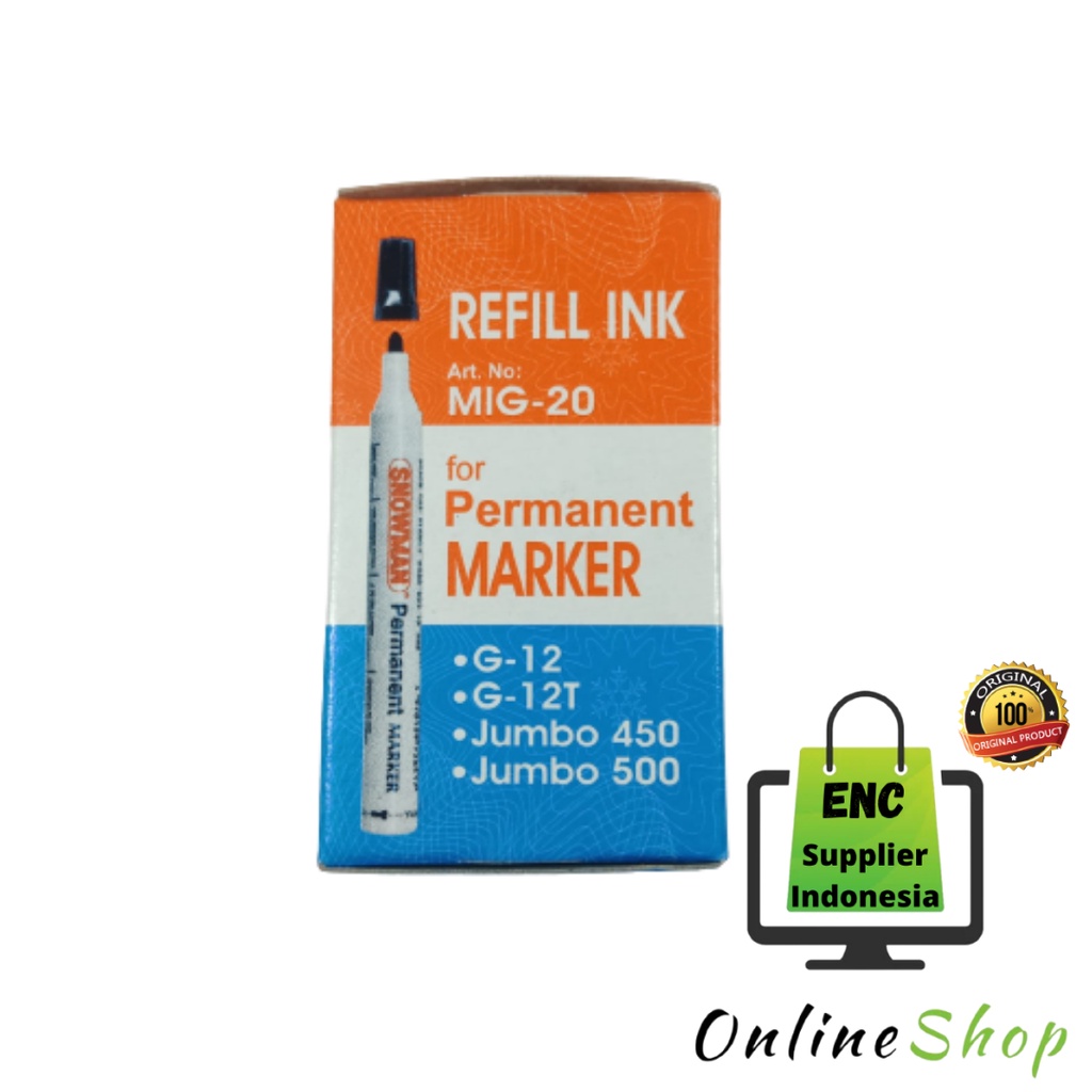 

snowman mig-20 1 buah isi ulang tinta spidol mig20 permanen marker mig 20 ink refill spidol permanent per pcs