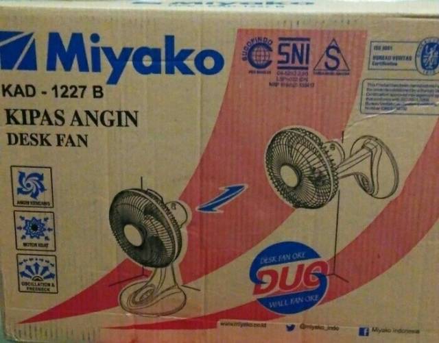 Kipas Angin Miyako 12&quot; KAD 1227 (2in1) Duduk dan Tembok. Baru Bergaransi