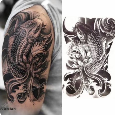 TATO TEMPORER / armTemporary Tatoo lengan palsu sticker IKAN KOI