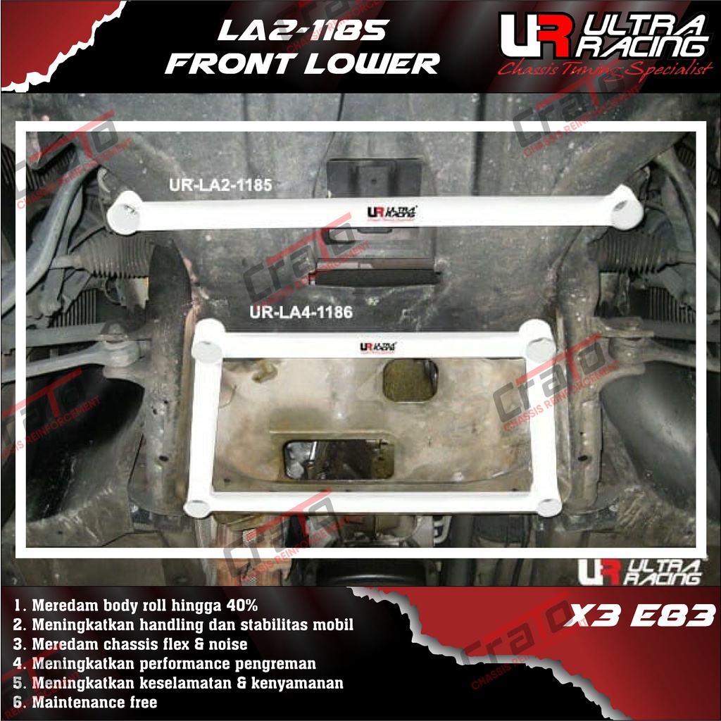 Aksesoris Stabiliser ULTRA RACING Safety Bar - Front Lower Bar 2 Points - BMW X3 E83 03+ - LA2-1185 