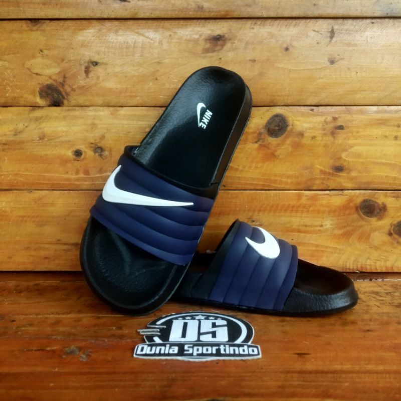 SANDAL SLIDE NIKE BENASSI TPR SWOOSH UPPER NAVY PREMIUM || SANDAL SLIDE PRIA SIMPLE RINGAN