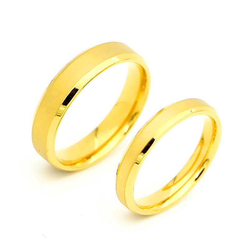 [New Product] Cincin Couple / Tunangan / Nikah / Pasangan / Titanium C089 Gold