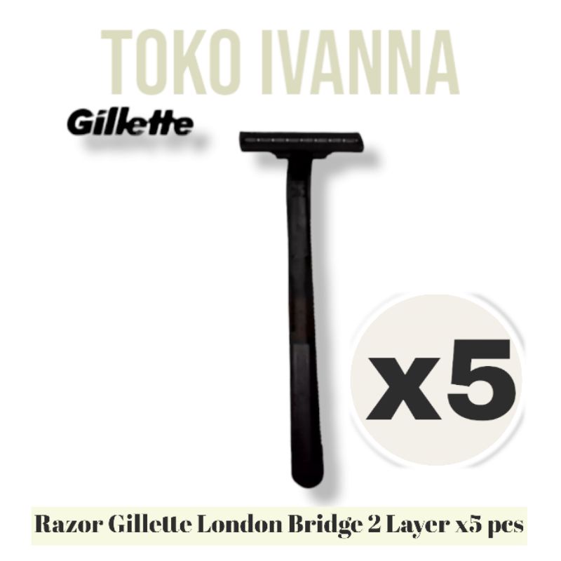 Gillette Razor London Bridge 2 Layer Disposable Hitam - Alat Cukur