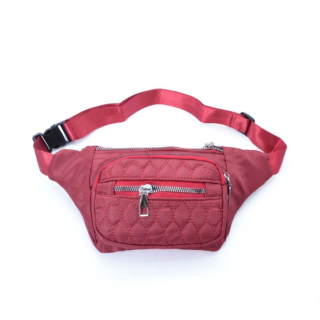 Tas Wanita Import Pinggang Slingbag Waist Bag Bahan Parasut Motif Embos Kualitas Super 025