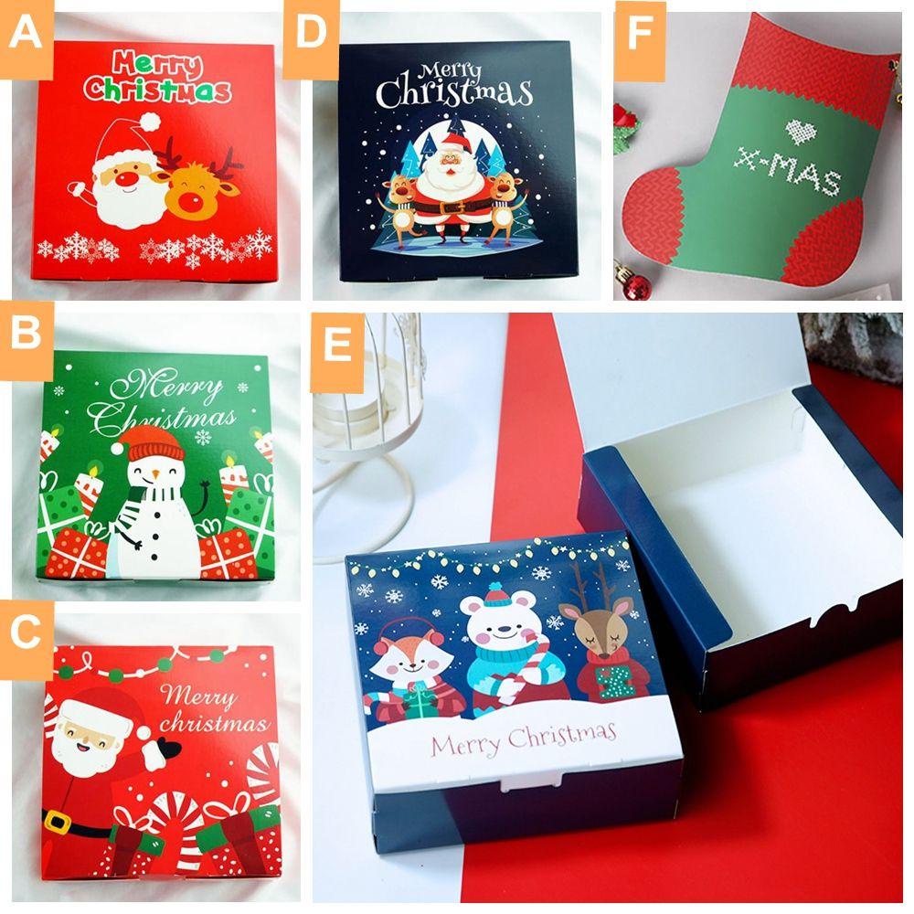 Top1/3/5pcs Gift Box Natal Kado Untuk Teman Cookie Box Rusa Merry Christmas