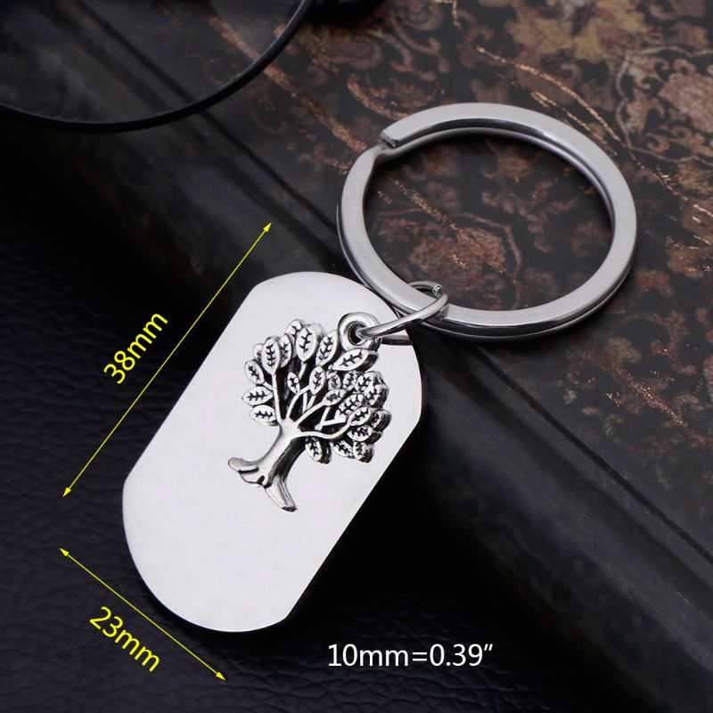 SIY  Key Ring Silver Fashion Men Life Tree Keys Storage Keychain Jewelry Dog Collar Identify Pendant Organizer Portable Alloy Rings Decoration