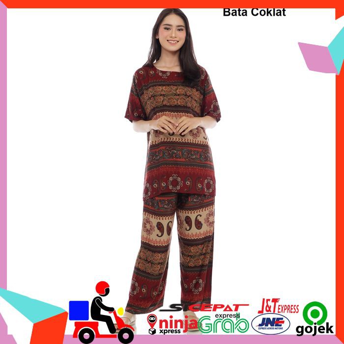 SETELAN BATIK WANITA BATIK SET SB BLOUSE + CELANA ( 1 SET ) BAJU SEPASANG BLOUSE