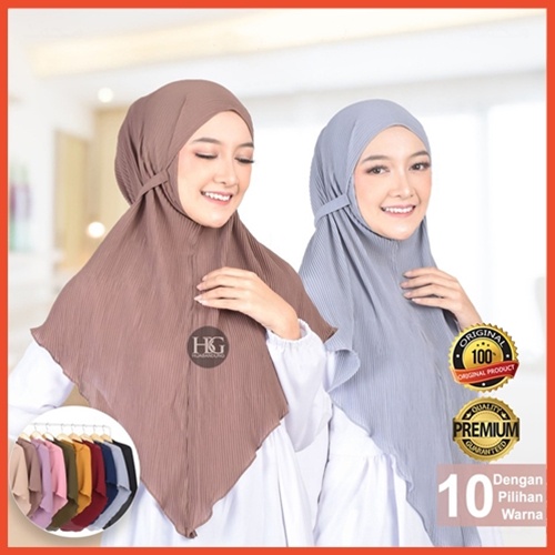 Kerudung Bergo Maryam Plisket Terbaru Bahan Bagus Gaya Jilbab Salur  Harian Remaja Dewasa Kekinian M