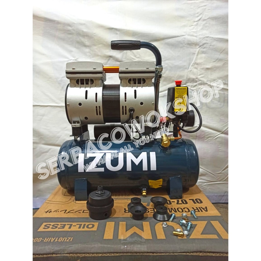 Izumi Mesin Kompressor Oil-Less Angin/Listrik Izumi 3/4HP 9L OL 07-09 Oil Less Termurah Berkualitas