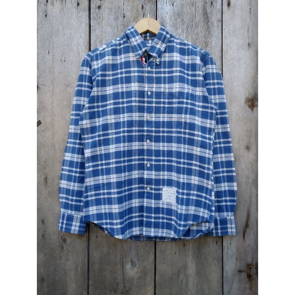 kemeja thom browne motif kotak kotak size L second original