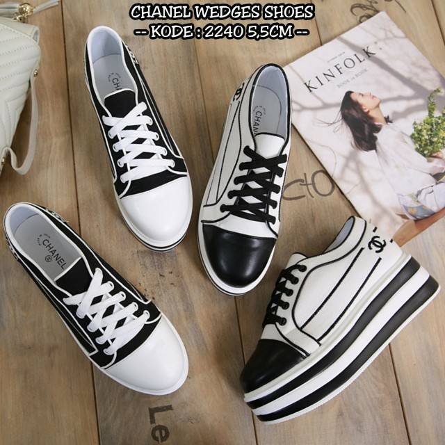 SEPATU CHANEL WEDGES SHOES 2240 (bm)