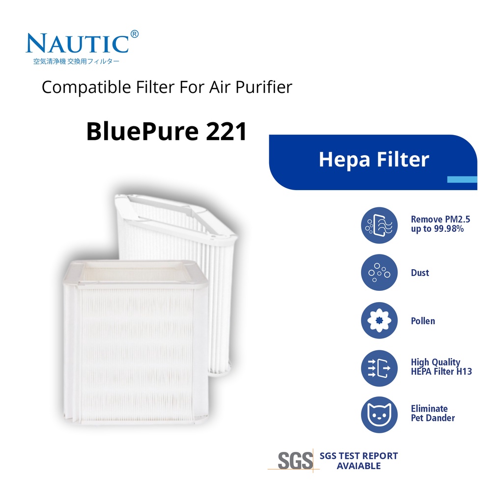 NAUTIC - Replacement untuk Filter Blu*air untuk BluePure 221 / HEPA FILTER BluePure 221