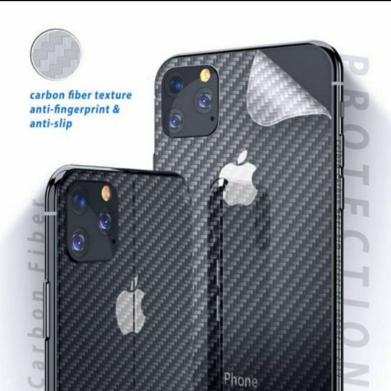 iphone 12 12 mini 12 pro 12 pro max skin carbon anti gores belakang karbon