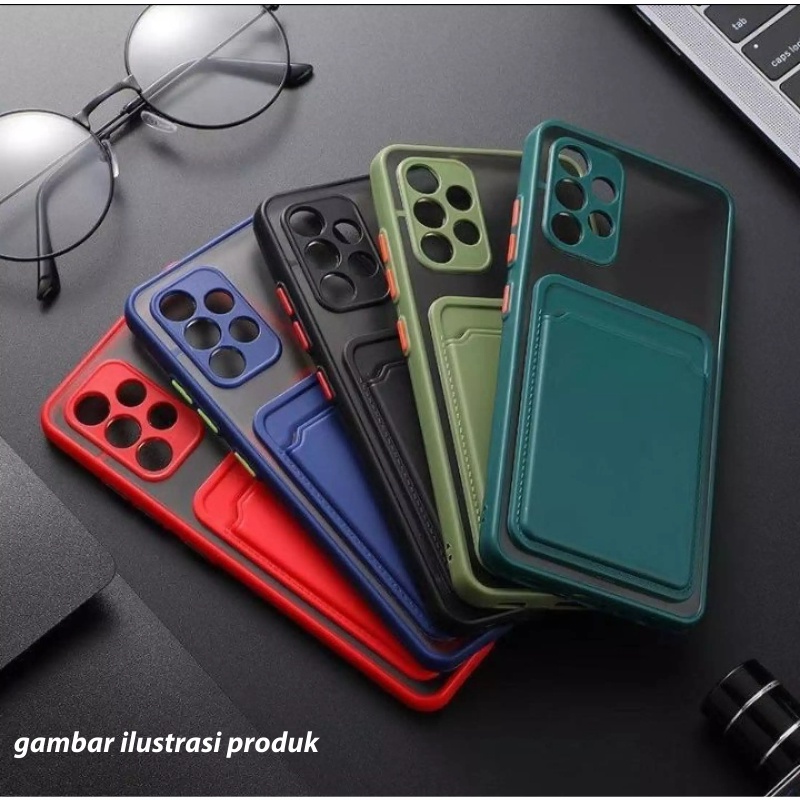 Soft Case Vivo Y20 Y20s [G] Y12S Colored Card Slot TPU Casing Holder Simpan Kartu