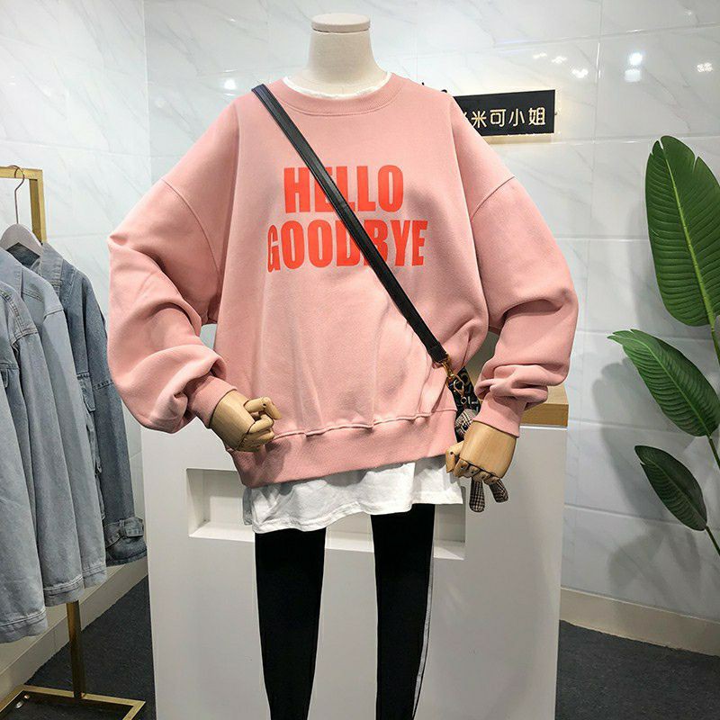 S - XXXXXL(6XL) Sweater OVERSIZE HELLO GOODBYE BIGSIZE Korean Style /Sweatshirt Long Sleeve Women Fashion Jaket Harajuku Crewneck Oblong Jumbo