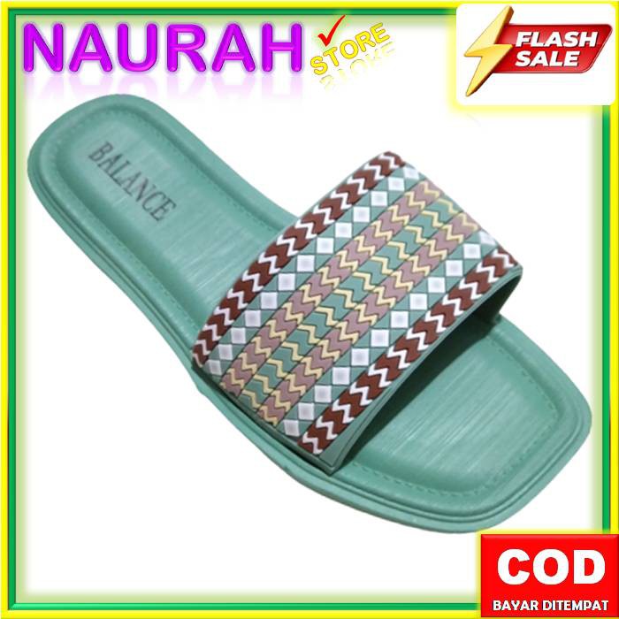 SANDAL WANITA BALANCE 1213 10 SLOP ETNIK ORIGINAL RUBBER EMPUK LENTUR CANTIK NICE BLC 1213-10