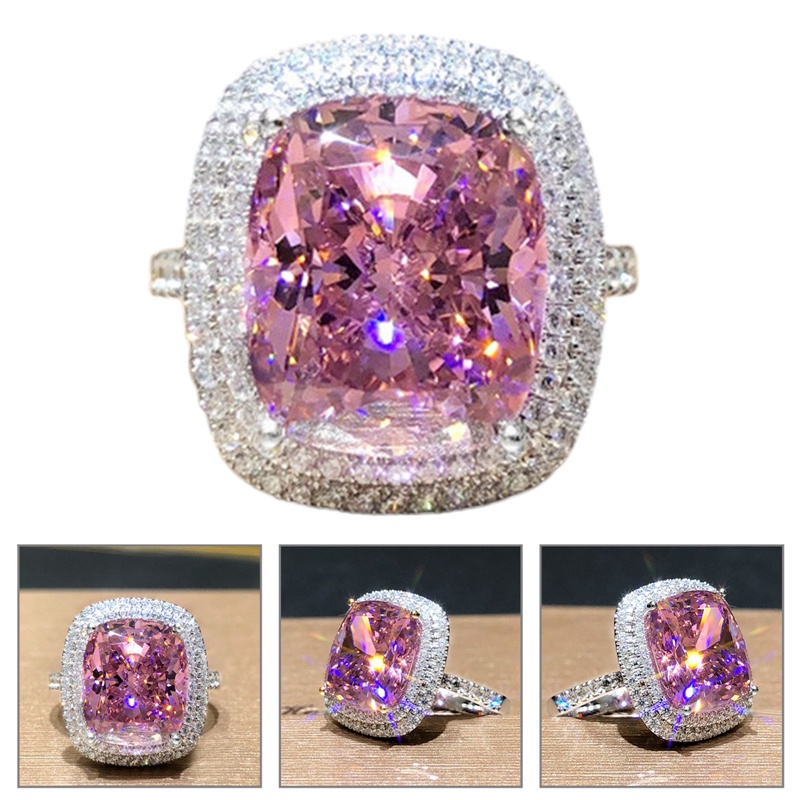 Fancyqube Fancycube Cincin Wanita Warna Pink Untuk Aksesoris Pernikahan