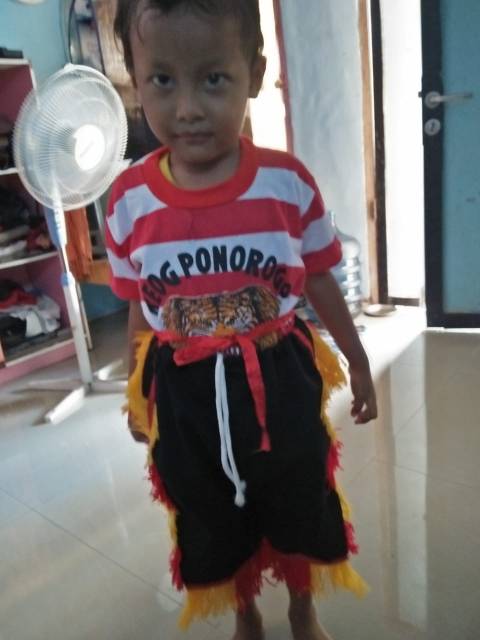 Setelan baju reog anak - kaos dan celana reog anak