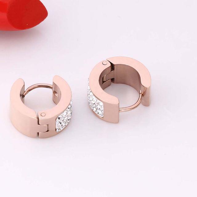 Anting Titanium Asli Jepit Permata Zircon Fashion Korea Stylish Anti Karat & Alergi MYG-238-B mata putih