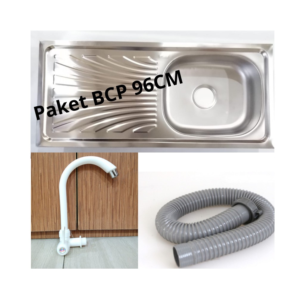 Bak Cuci Piring/ Wastafel Cuci Piring 96 Selang + Kran FS + Free Afur