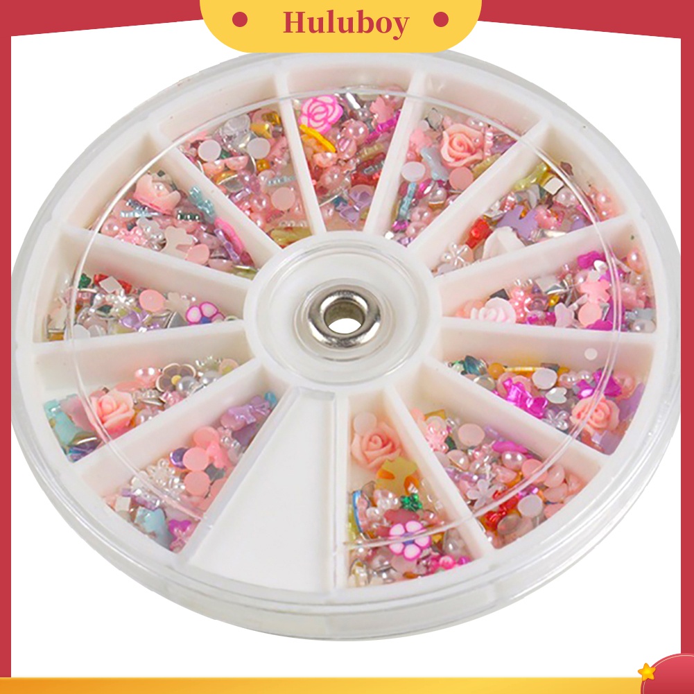 Huluboy Huluboy♡ 1200pcs Dekorasi Bunga / Pita Glitter Campur Untuk Manicure