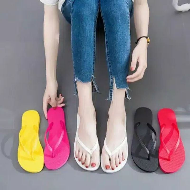 Sandal jepit jelly Polos Anti Slip