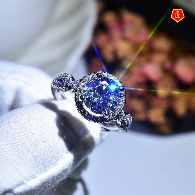 [Ready Stock]Simple Classic Fashion Moissanite Diamond Women's Ring