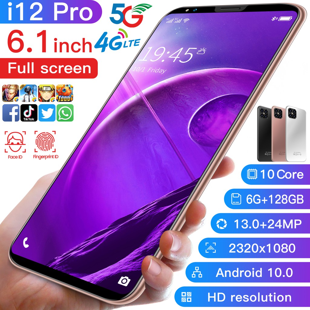 Smartphone i12 Pro Handphone 4g murah 4800MA 6.1inch 6 GB+