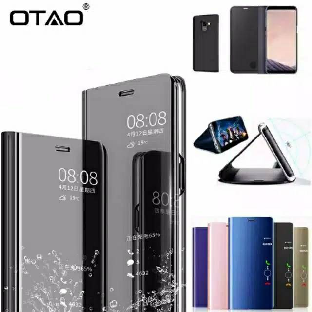 Filp Clear cover All Type Samsung note 10 9 8 5 4 pro plus flip case mirror smart view with stand