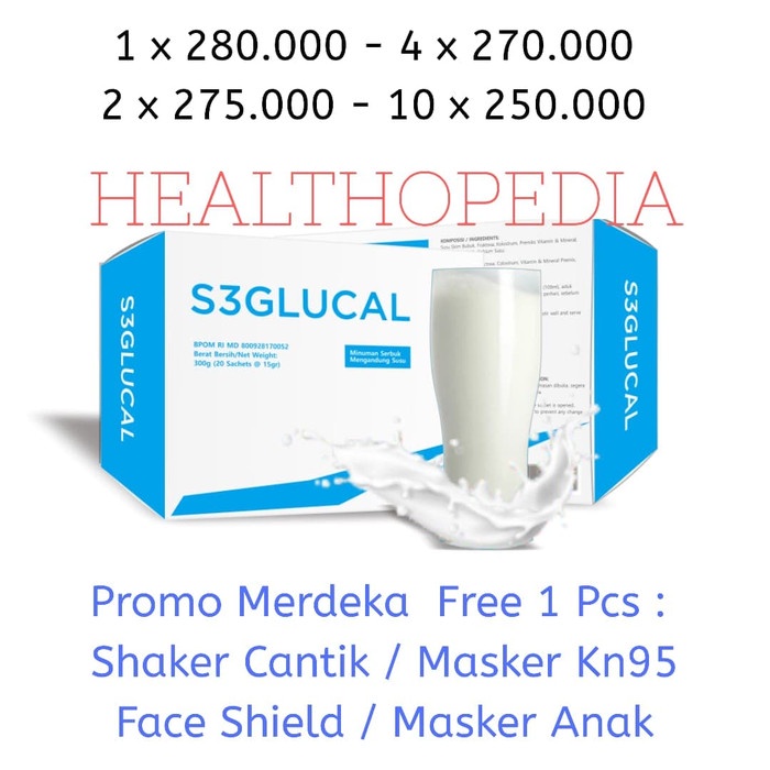 S3GLUCAL S3 GLUCAL ORIGINAL ISI 20 SACHET Termurah
