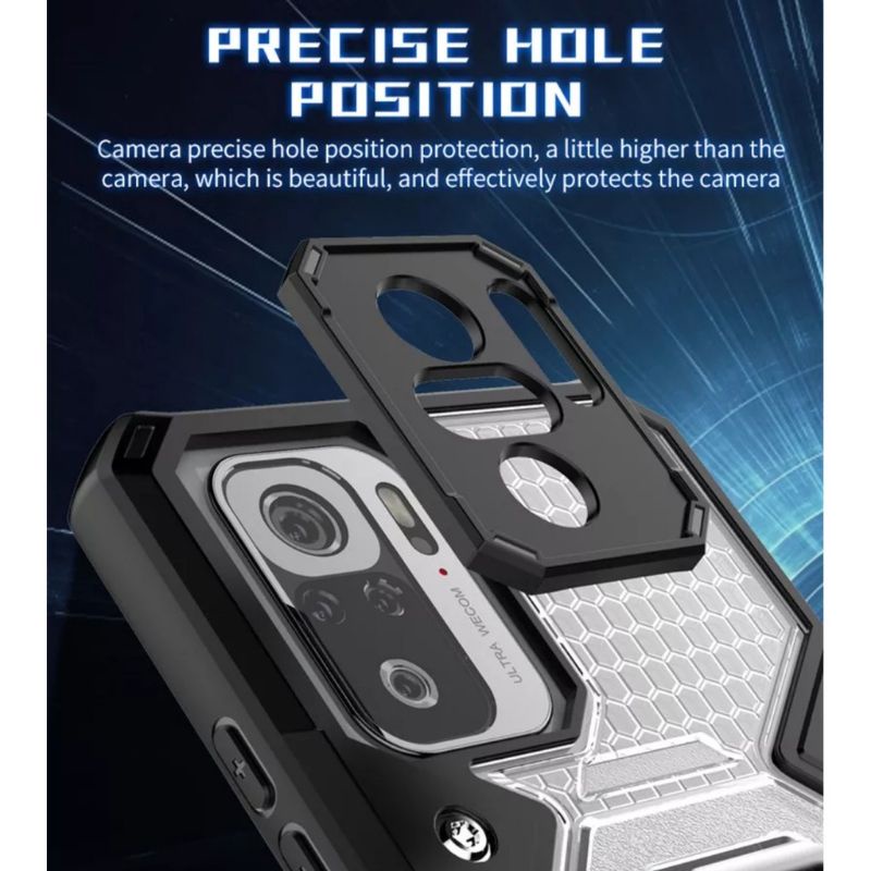 CASE XIAOMI REDMI NOTE 10 / NOTE 10S / NOTE 10 PRO 4G 2021 HARDCASE ARMOR WARRIOR RING ARMOR SPACE CAPSULE CASING HYBIRD