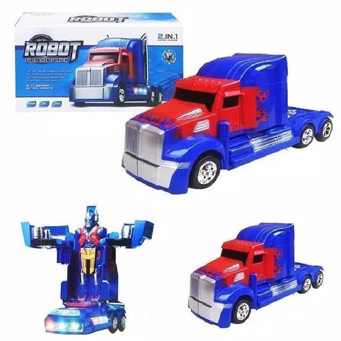 mainan anak robot super change truck optimus prime