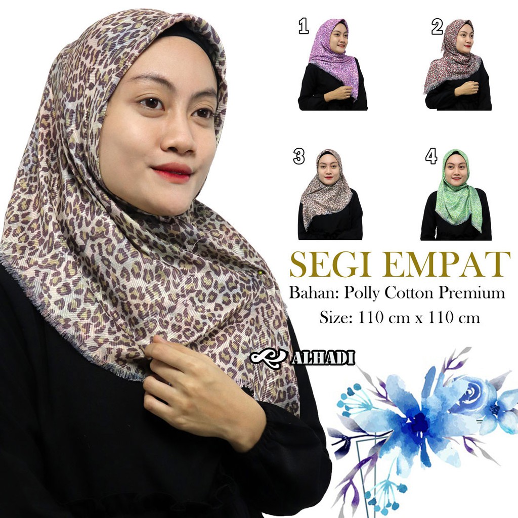 Jilbab Segi  Empat Bahan Poly Cotton Premium Kerudung 