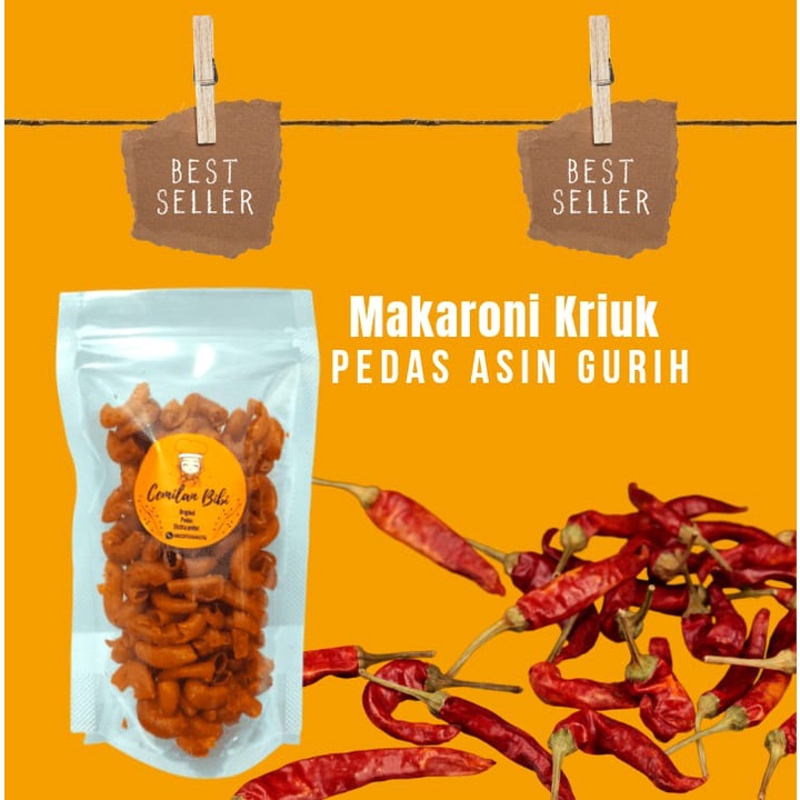 

Makaroni kriuk pedas asin gurih kemasan 100 gram