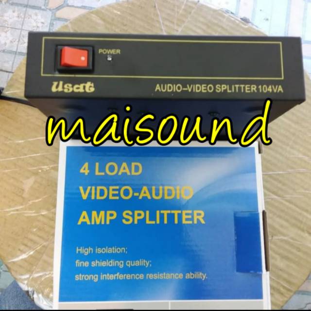 Jual SPLITER AV AMP 4 LOAD 3 RCA 1 INPUT 4 OUTPUT USAT SPLITTER VIDEO