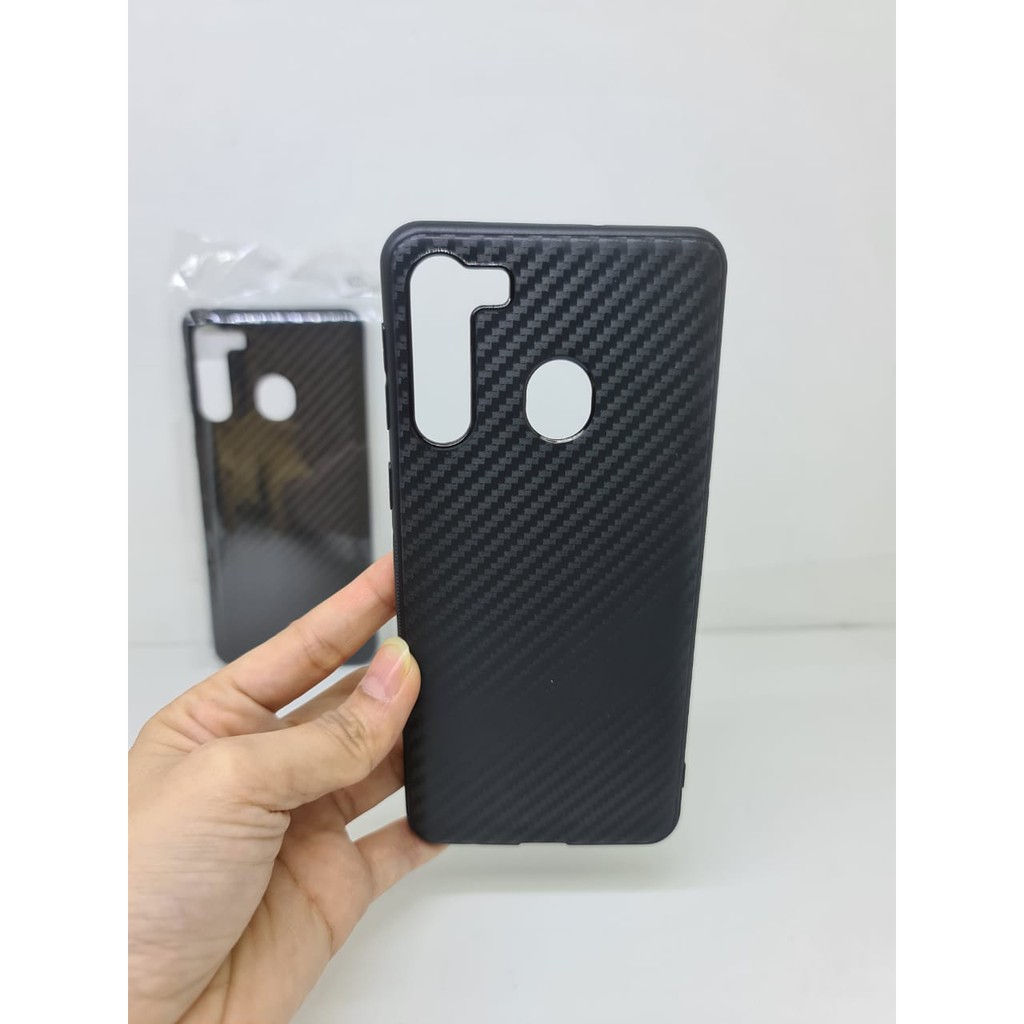 Soft Case Samsung A21 6.5 inch Black TPU Slim FIBER Carbon Samsung A21 A215U