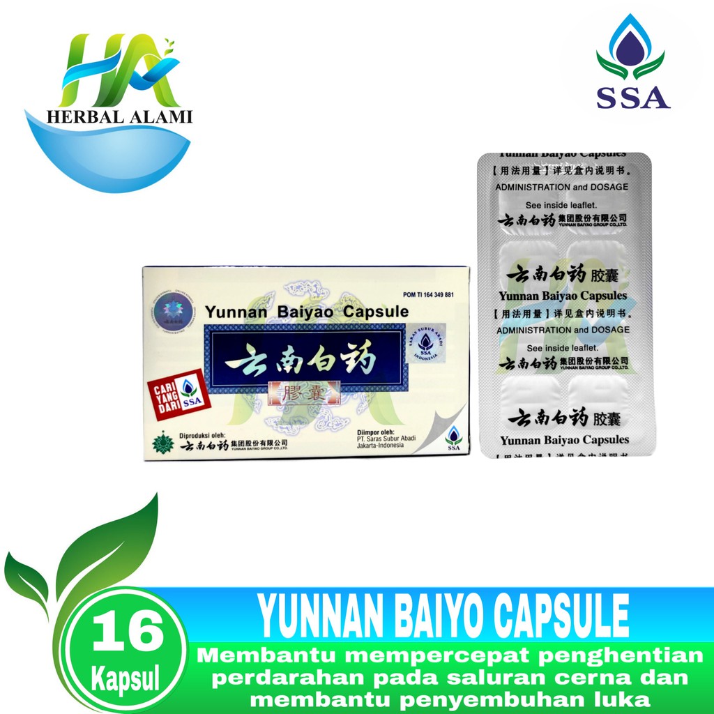 KAPSUL YUNNAN BAIYAO - OBAT LUKA DALAM UNTUK JATUH, TERBENTUR DLL