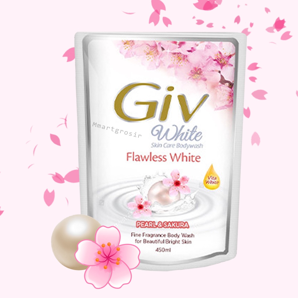 Giv / White / sabun badan / 450ml / Boady wash / sakura dan pearl