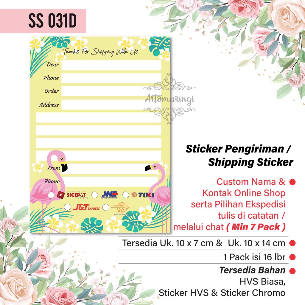 

Shipping Sticker 1 pack isi 16pcs Stiker Pengiriman Stiker Alamat