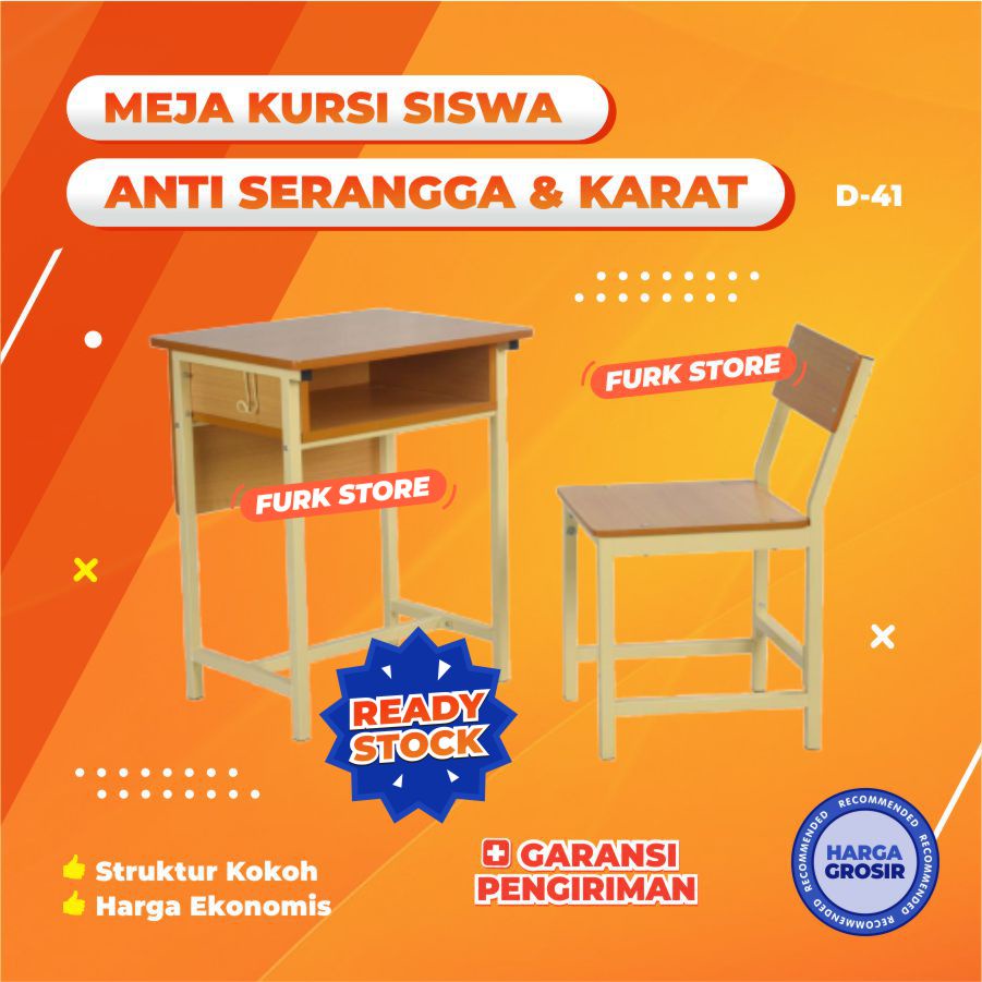 Jual D41 Meja Kursi Besi Sekolah, Bangku Sekolah Siswa SD/SMP/SMA, Set ...