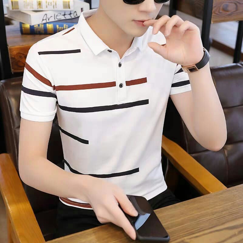 ZP Baju Kerah Pria lengan Pendek Casual Kaos Polo Wangky June Terbaru