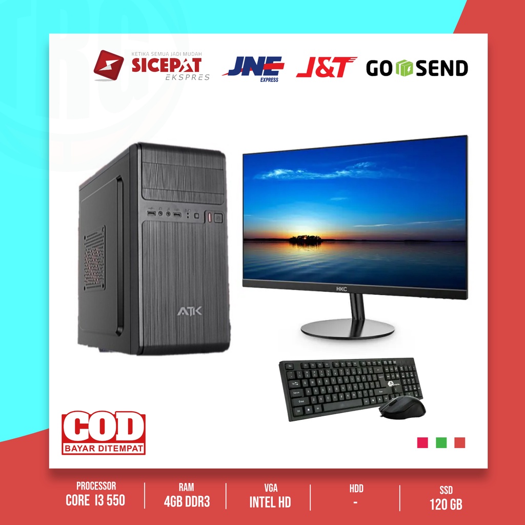 PC Rakitan Fullset Core i3/CPU Core i3/DDR3 4Gb ssd 120 GB