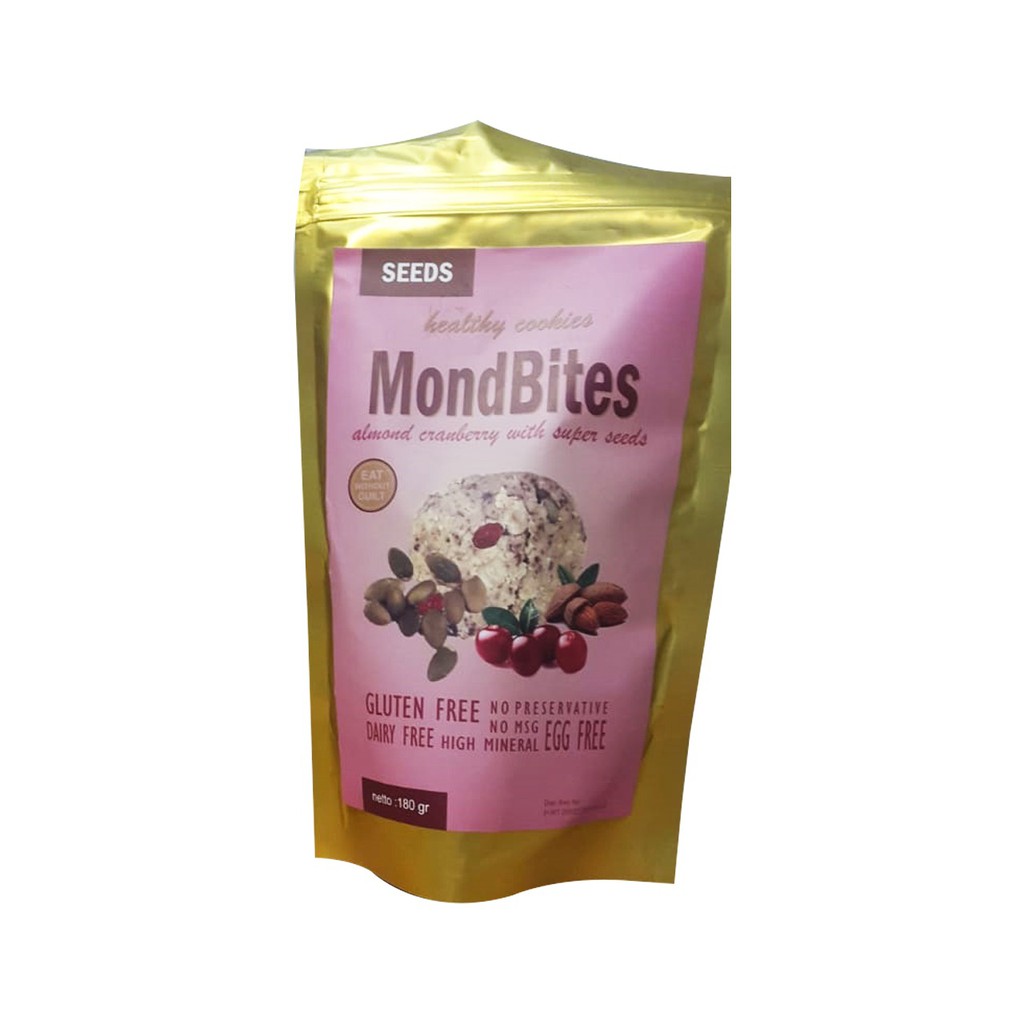 

MONDBITES GUILT FREE COOKIES - ALMOND CRANBERRY WITH SUPER SEED