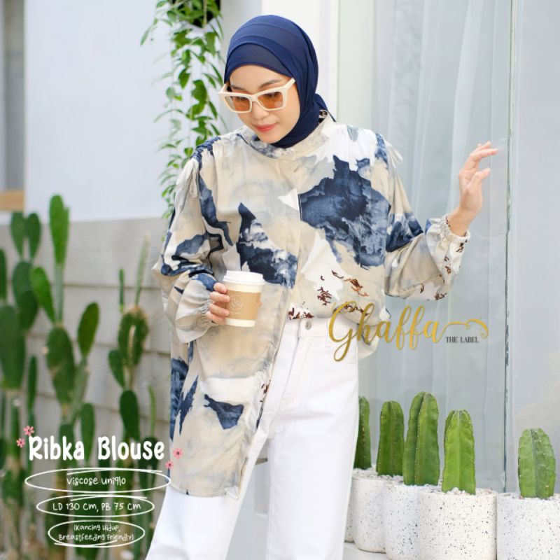 RIBKA BLOUSE BY GHAFFA THE LABEL / BLOUSE MOTIF MUSLIMAH / baju wanita kekinian