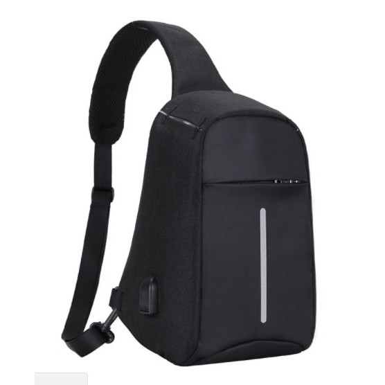 Alfaindo Tas Slempang Anti Maling USB Charger Smart Sling Bag TR002